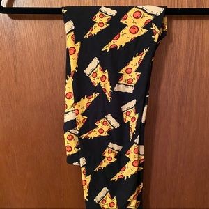 LuLaRoe OS Navy Pizza Leggings